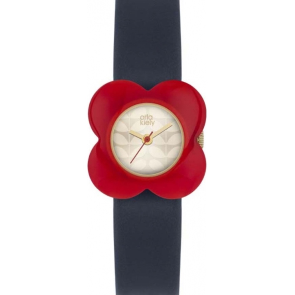 Orla Kiely - Poppy Analogue Quartz Watch with Stem Print Leather Strap